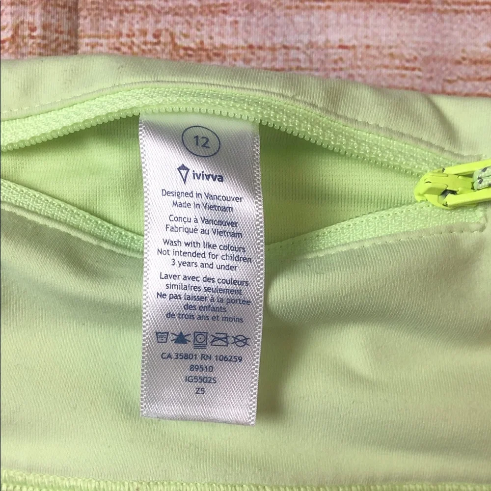 Ivivva‎ Neon Green and Black Kids Leggings 💜